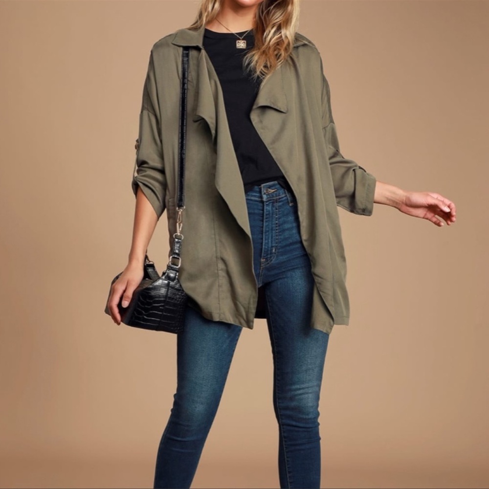 LULU’S olive Lucky Break cardigan jacket